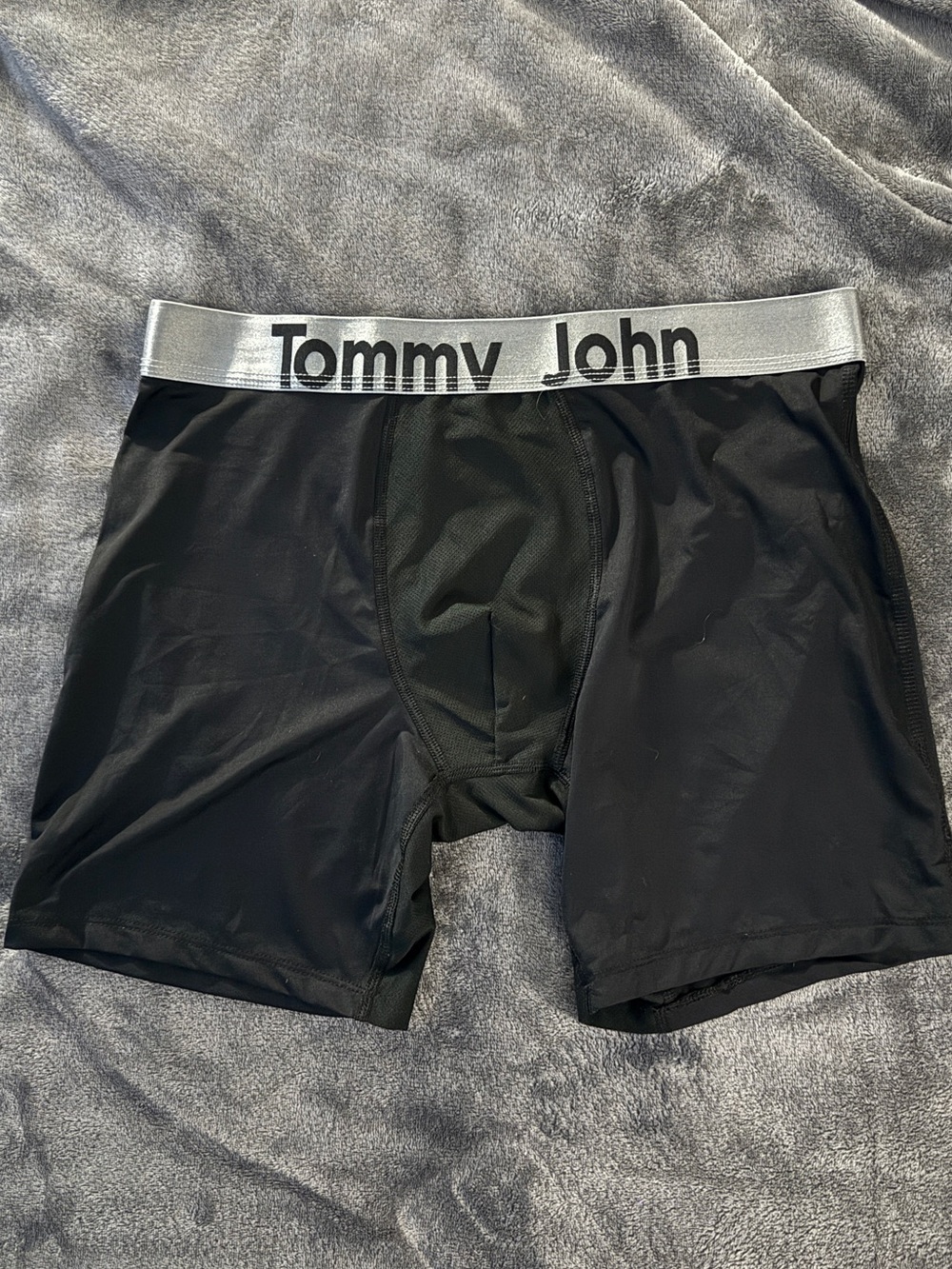 Tommy John Black Boxer Briefs with Silver Waistband